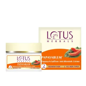 Lotus Herbals PAPAYABLEM Papaya-N-Saffron Anti-Blemish Crème 50gm